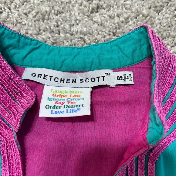 Gretchen Scott Womens S Tunic Dress Embroidery 3/4 Sleeves Boho Style - Picture 8 of 10